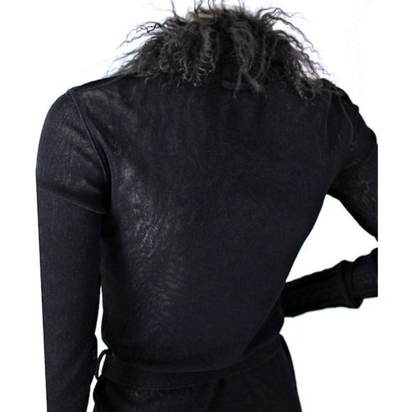 Vintage JEAN PAUL GAULTIER SOLEIL Black Cardigan w/Detachable Fur Collar - Picture 3 of 10